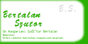 bertalan szutor business card